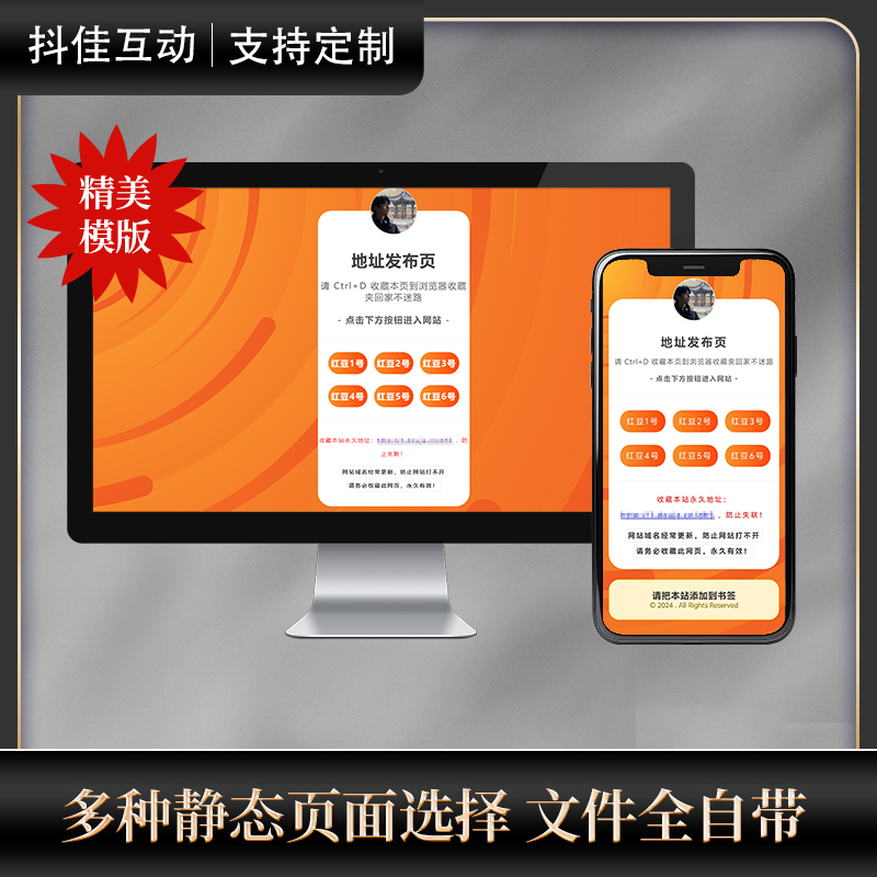 九款导航页/引导页/发布页系统演示