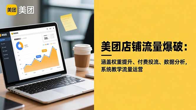 美团店铺流量爆破:涵盖权重提升、付费投流、数据分析,系统教学流量运营-红豆科技-抖佳互动