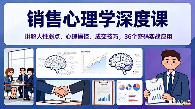 销售心理学深度课,讲解人性弱点、心理操控、成交技巧,36个密码实战应用-红豆科技-抖佳互动