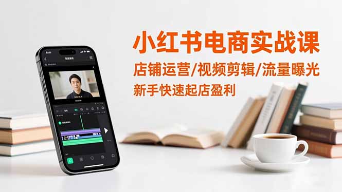 小红书电商实战课:店铺运营/视频剪辑/流量曝光,新手快速起店盈利-红豆科技-抖佳互动