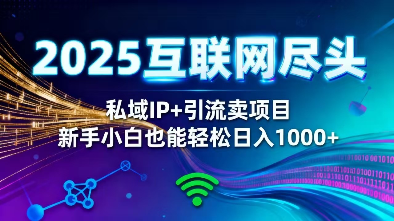 2025网创尽头王炸项目！私域 IP + 精准引流，新手小白在家躺赚日入 1000+-红豆科技-抖佳互动