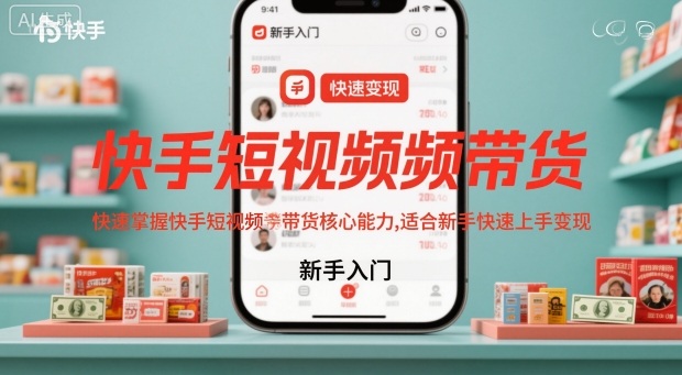快手短视频带货,快速掌握快手短视频带货核心能力,适合新手快速上手变现-红豆科技-抖佳互动