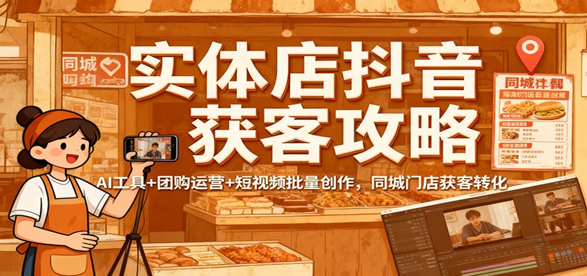 实体店抖音获客攻略:AI工具+团购运营+短视频批量创作,同城门店获客转化-红豆科技-抖佳互动