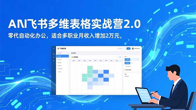 AI+飞书多维表格实战营2.0：零代码自动化办公，适合多职业月收入增加2万元-红豆科技-抖佳互动