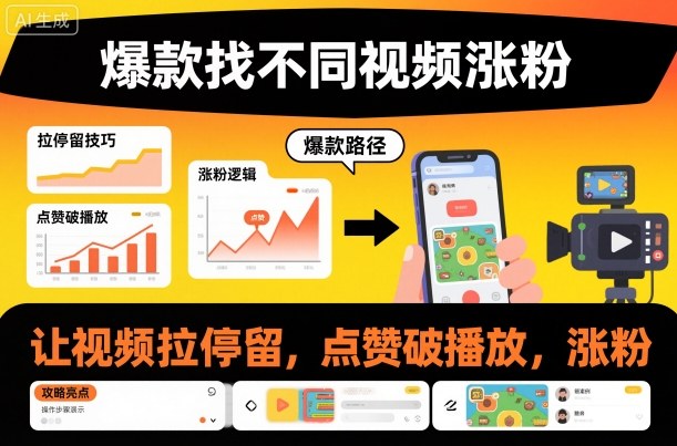 爆款找不同视频涨粉，让视频拉停留，实现点赞，破播放，涨粉-红豆科技-抖佳互动