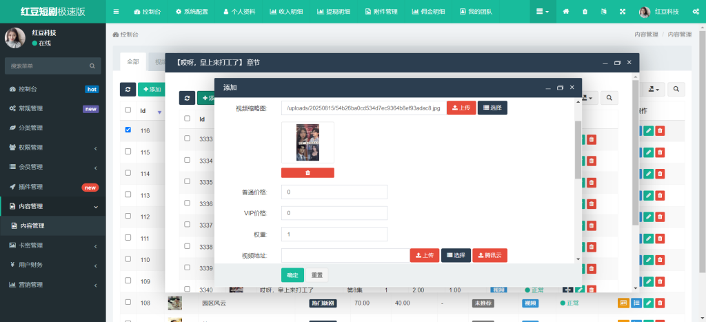 图片[7]-红豆短剧极速版系统 管理后台展示-红豆科技-抖佳互动