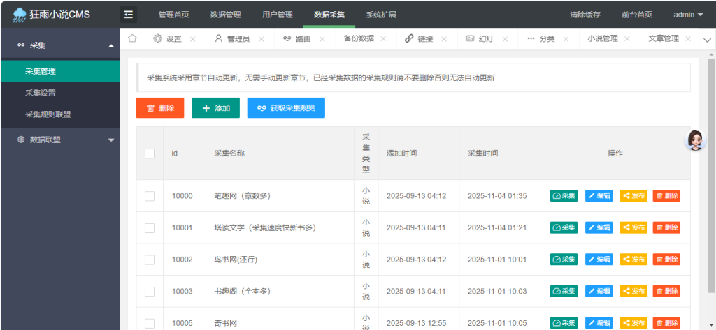 图片[9]-狂雨小说网站系统 管理后台展示-红豆科技-抖佳互动