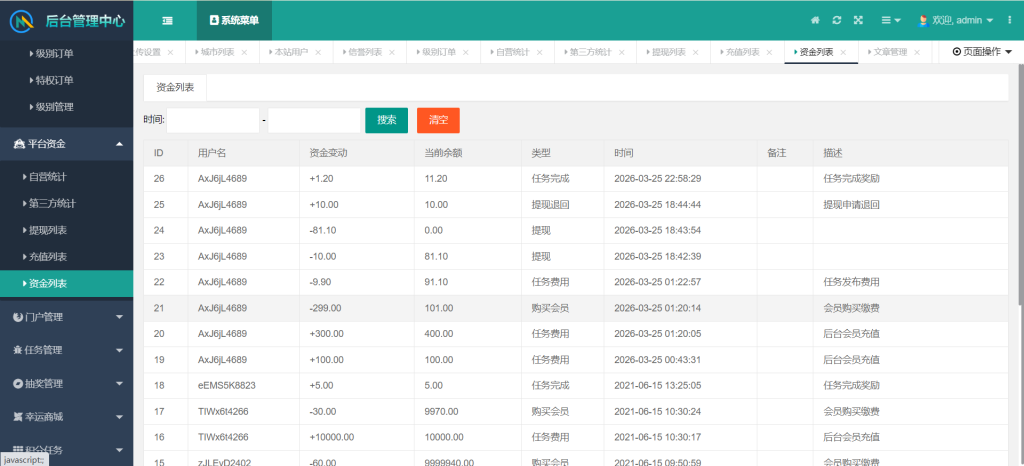 图片[9]-任务发布悬赏系统 管理后台展示-红豆科技-抖佳互动