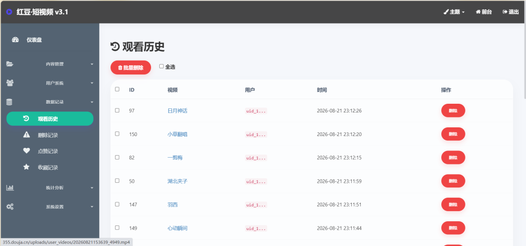 图片[3]-红豆短视频v3.1系统 管理后台展示-红豆科技-抖佳互动