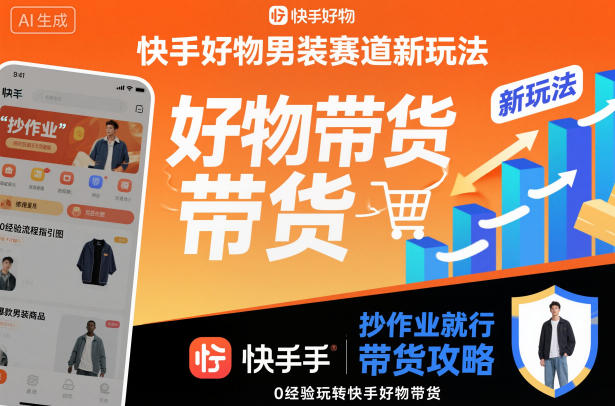 快手好物男装赛道新玩法,抄作业就行,0经验玩转快手好物带货-红豆科技-抖佳互动